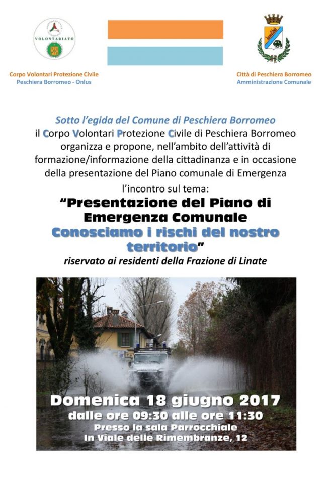 Presentazione del Piano di Emergenza Comunale presso Sala Parrocchiale in Via delle Rimembranze 12 a Linate