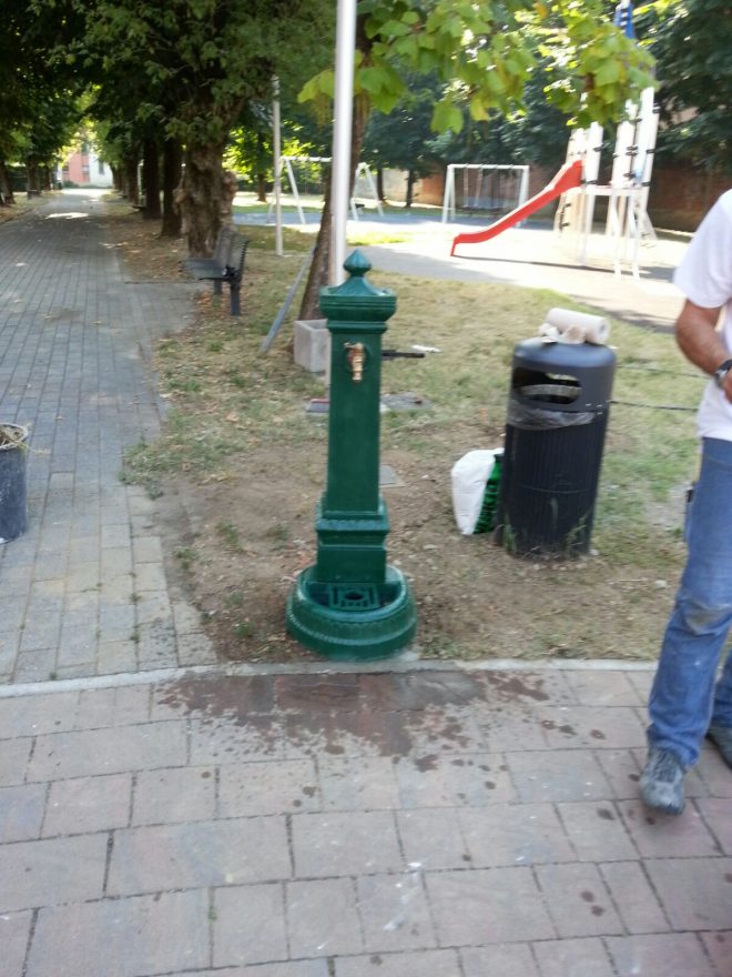 Finalmente la fontanella nel Parco giochi Giovanni Brichetto a Linate