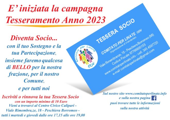 Diventa Socio del Comitato per Linate ODV