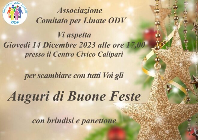 Vi aspettiamo per scambiare con tutti voi, gli Auguri di Buone Feste