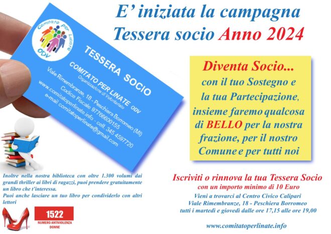 E’ iniziata la sottoscrizione Tessera Socio anno 2024
