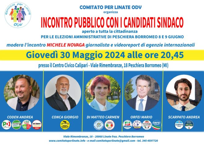 Video incontro pubblico con i 4 candidati Sindaco 30 maggio 2024