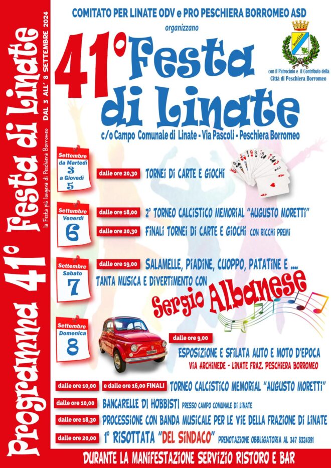 41° FESTA DI LINATE dal 3 al 8 Settembre 2024